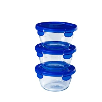 Image of Cook &amp; Go Set of 3 Glass Lunch Boxes cm with airtight lid