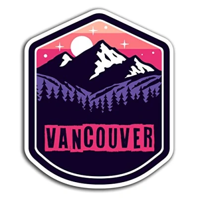 Image of 2 x 10cm Vancouver Peaks Vinyl Stickers Travel Sticker Laptop Luggage #23797 (10cm Tall)