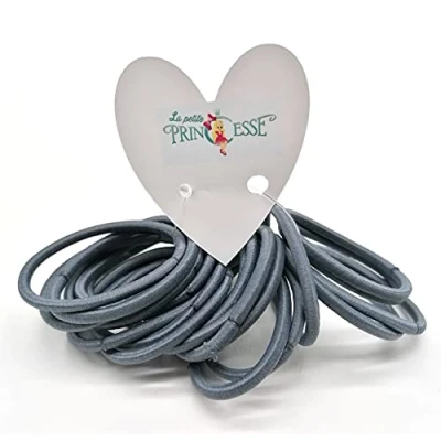 Image of Set of 36 Thick 4 mm Elastic Hair Ties, School Uniform Bands Ponytail Holders Bobbles for Women Girls Ties (Grey)