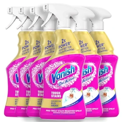 Image of Vanish Gold Oxi Action Multi Stain Degreaser For Stubborn Stains, 950ml Pre Treat Trigger Spray 30 Seconds Removal Colours and Whites Pack of 6