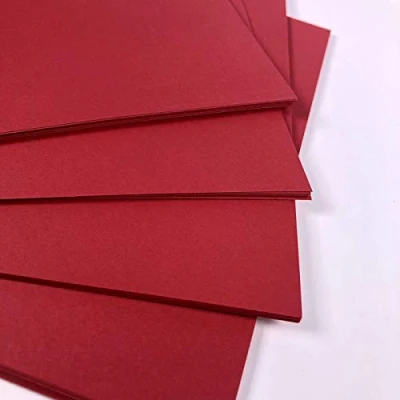 Image of A4 Red Card 10 Sheets Ruby Craft 160gsm Coloured Printer