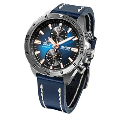 Image of Vostok Europe Almaz Mens Analogue Quartz Watch with Leather Bracelet 6S11 320A675