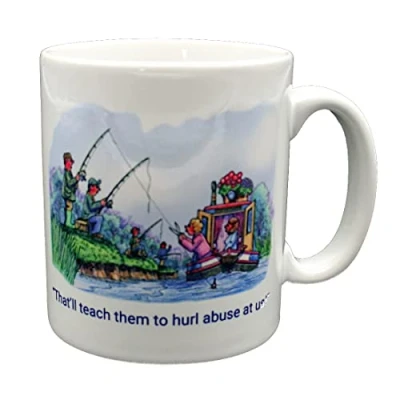Image of Armand Foster Narrowboats Narrow Boats Humour Cartoon Funny Gift Double Sided Mug Cartoons