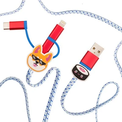 Image of Thumbs Up 3 in 1 Universal USB Phone Charging Cable Cute Shiba Emoji
