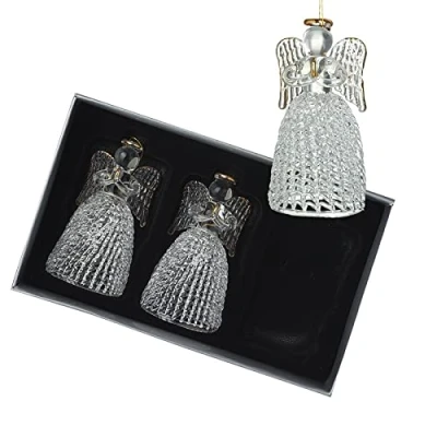Image of Heaven Sends Set of 3 Glass Angel Christmas Tree Decorations