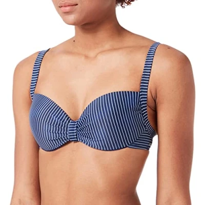 Image of Firefly Women&#039;s Miriam Ii Bikini Top, White/Navy Dark, 36 / C