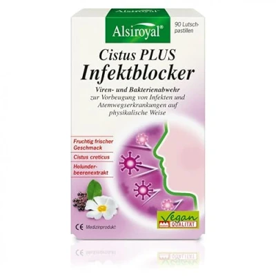 Image of Alsiroyal Cistus Infect Blocker 90 Tablets Natural Protection with Creticus &amp; Elderberry 300 mg Polyphenols per Day Fruity Fresh Taste Without Resistance Formation for Children from 6