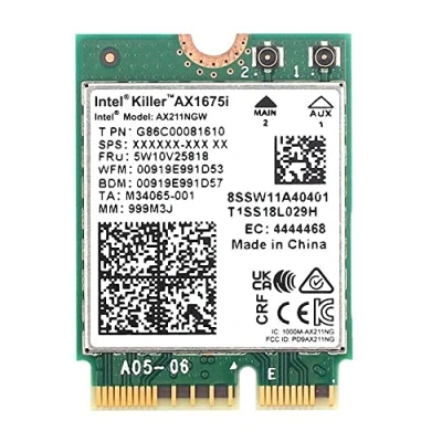 Image of Intel AX1675i Killer Series WiFi 6E Gaming Adapter Upgrade CNVio2 M.2 Card High Speed 2.4 Gbps for PCs Bluetooth 5.3 Supported Designed 11th Gen and Later CPUs (AX1675i)