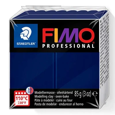 Image of STAEDTLER 8004 34 FIMO Professional Oven Hardening Polymer Modelling Clay, 85g Navy Blue (Single Block)