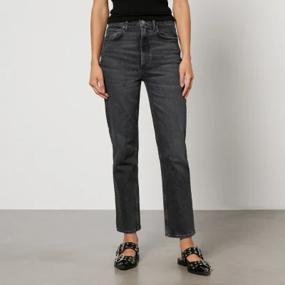Image of Agolde HIGH RISE Stovepipe Straight leg jeans, Women&#039;s, Size: 29, Black denim