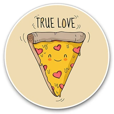 Image of 2 x 30cmVinyl Stickers Pizza True Love Fast Food Decals for Car Van Luggage Scrap Book Fridge #14697