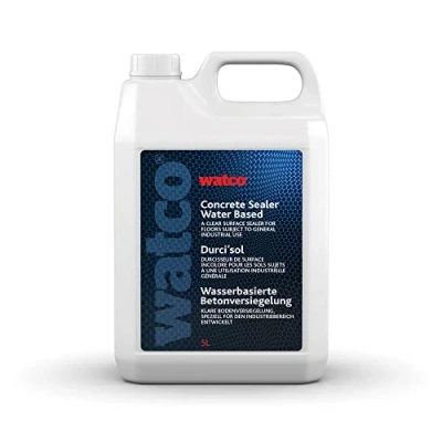 Image of Watco Concrete Sealer Water Based Interior &amp; Exterior Ideal for Warehouses, Production Areas, Garages, and Storage Rooms Dustproofer, Hardener Surface Combined (5L, Light Grey)
