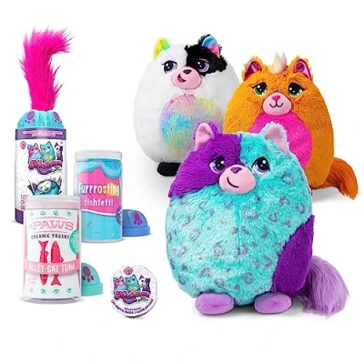 Image of Misfittens Surprise Cat Plush Cuddly Soft Toy for Girls and Boys, Toddler Toys, Gift Kids, Suitable Kids Aged 4+ Basic Fun, 03936