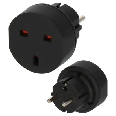 Image of Brennenstuhl travel plug / adapter (travel socket outlet for connecting electrical devices with British Standard system in countries earthing contact system) black