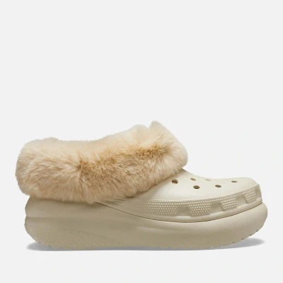 Image of Crocs Furever Crush Slippers, Size: M7/W8, Bone Synthetics