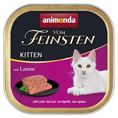 Image of animonda Vom Feinsten Kitten, wet food for growing cats under 1 year, with lamb, 32 x 100g