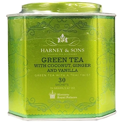 Image of Harney and Sons Green Tea with Coconut , Flavored 30 Sachets per Tin by