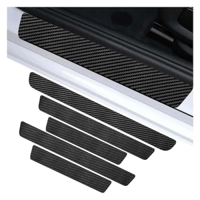 Image of YYBCDSA 4PCS Car Sill Protector,for VW Golf T Cross ROC Taigo Self Adhesive Carbon Fiber Auto Kick Plates Scuff Guard,Car Door Steps Protector,Kick Plates,5pcs