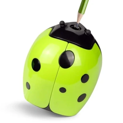 Image of Eagle Cartoon Electric Pencil Sharpener, Battery Operated, Automatic Powered Perfect for Home, Classroom, School, Ideal Student.(Ladybug)