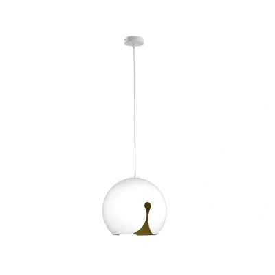 Image of Malaga Dome Pendant Ceiling Light White, 30cm, 1x E27