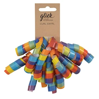 Image of Glick Swirl Bow Rainbow Multi Coloured, for Gift Wrapping, Arts and Crafts, CS01