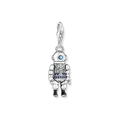 Image of Thomas Sabo Women Charm Pendant Diver Silver 925 Sterling Silver, Blackened, Cold Enamel 1896 644 7