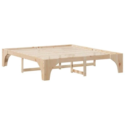 Image of vidaXL Floor Bed Frame with Storage Brown 180 x 200 cm Solid pine wood