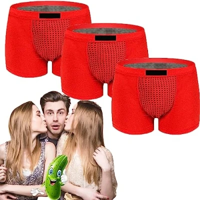 Image of Docxide Royalprestige Prostate Magnetic Therapy Boxer Briefs, Energy Field Men&#039;s Underwear (Large,Red)