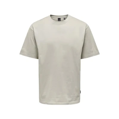 Image of ONLY &amp; SONS Mens Onsfred RLX Tee Noos T Shirt, Silver Lining, M UK