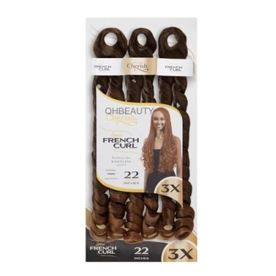 Image of CHERISH SYNTHETIC CURLY BOUNCY HAIR EXTENSION BRAID 3 x SPIRAL FRENCH CURL 22 (COLOR T1B/3033)