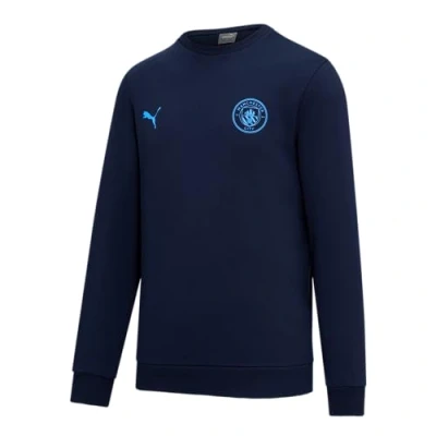 Image of PUMA Manchester City Essentials Jumper Unisex Navy Size: XL