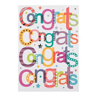 Image of Hallmark Congrats Card &quot;Colourful Lettering&quot; Small
