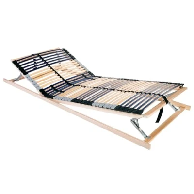 Image of vidaXL Slatted Bed Base Manual Brown 90 x 190 cm Solid beech wood