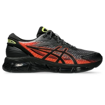 Image of Asics Sportstyle Gelquantum 360 VIII Unisex Trainers, Size: 8.5, Black/fiery red Textile/synthetics