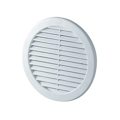 Image of White Round Air Vent Grille 100mm with Fly Screen/Anti Insect Mesh ABS Plastic Circle Duct Ventilation Cover. (100mm)