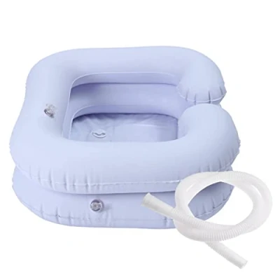 Image of Honhoha Inflatable Shampoo Basin Hair Wash Tray for Bedside and In Bed Bowl Elderly, Disabled, Pregnant, Injured, Bedridden, Handicap, Washing Sink