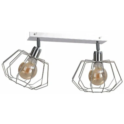 Image of Luna Twin Ceiling Spotlight Silver, 50cm, 2x E27