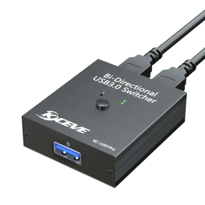 Image of USB 3.0 Switch Selector, Bi Directional 2 in 1 out / out, MLEEDA Switcher for Computers Share Keyboard Mouse Scanner Printer