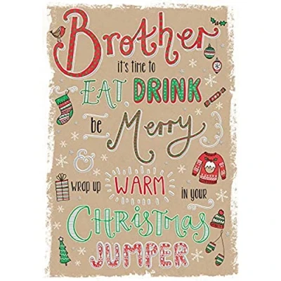 Image of Piccadilly Greetings Modern Christmas Card Brother 10 x 7 inches