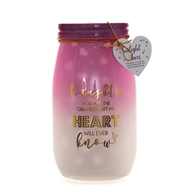 Image of Boxer Gifts &#039;Daughter You are The Greatest Gift&#039; Light Up LED Twilight Jar Meaningful Gift For Daughters