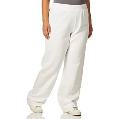Image of Hanes Women&#039;s EcoSmart Fleece, Open Bottom Sweatpants, Regular &amp; Petite Sizes, White, XXL