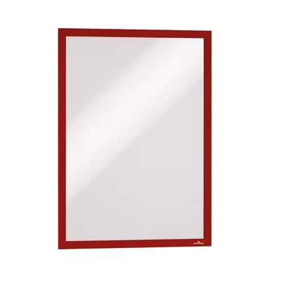 Image of Durable DURAFRAME Self Adhesive Magnetic Frame A3 Format In Red Pack of 2 Frames Document for Professional Internal Signage