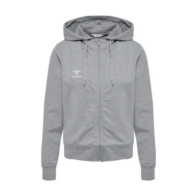 Image of hummel Women&#039;s Hmlgo 2.0 Zip Hoodie Woman Hooded Sweatshirt Grey Melange