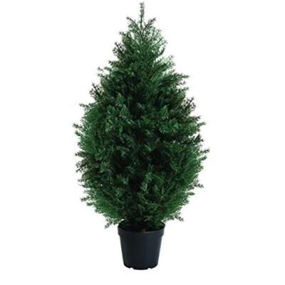 Image of Artificial Conifer Tree 90 cm Natural Wood Trunk UV Resist Indoor Outdoor