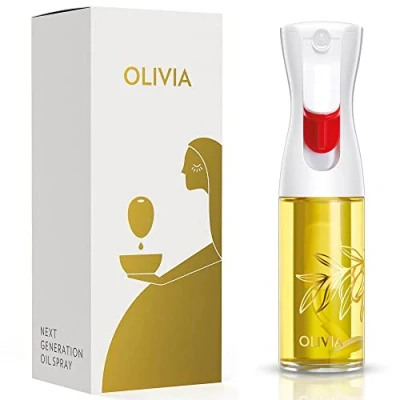 Image of FLAIROSOL OLIVIA. The Original, Advanced Oil Sprayer for Frying, Grilling, Baking, Salad Dressings and More, Continuous Spray with Portion Control, Trusted by Professional Chefs. (Gold Leaves) 130ml