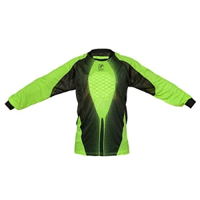 Image of VIPER Football Goalkeeper Goalie Soccer Keeper Padded Jersey Men&#039;s Shirt (BLK/Green, XL)