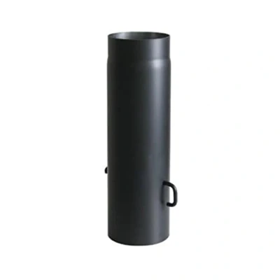 Image of Kamino Flam Ø 150 mm Stove Pipe with Throttle, approx. 500 Straight Length Flue Damper, Steel Extension Throttle Flap, Heat Resistant Senotherm Coating, Black