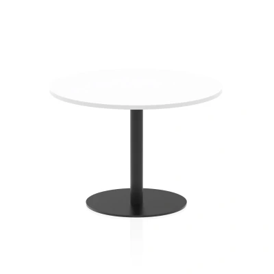 Image of Italia 1000mm Poseur Round Table White Top 720mm High Black Leg