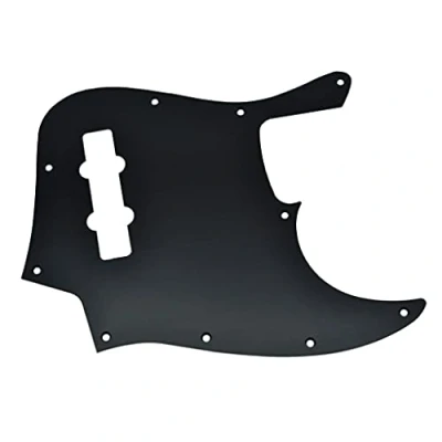 Image of KAISH 10 Hole Metal Anodized Aluminium J Bass Style Pick Guard Modern Pickguard for USA/Mexico Jazz Black