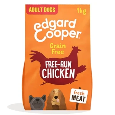Image of Edgard Cooper Adult Dry Dog Food (Chicken, 1kg), Grain Free, Natural Ingredients &amp; Fresh Meat, full of essential amino acids for healthy insides